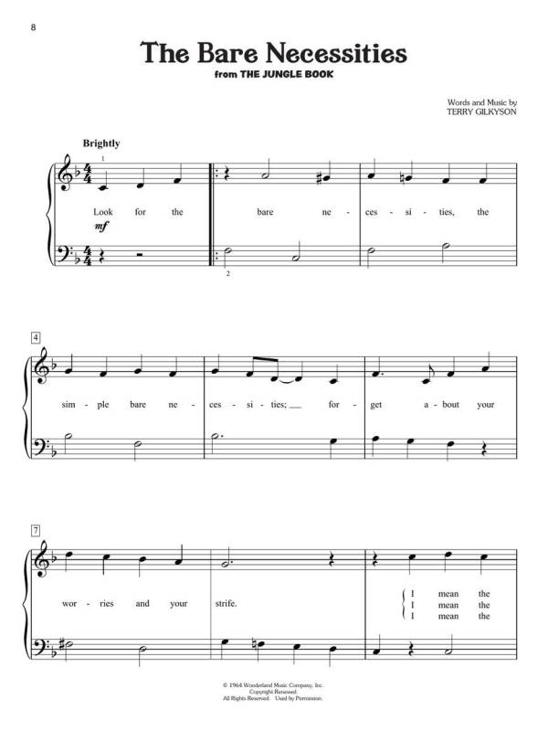 DISNEY SONGS FOR KIDS EASY PIANO