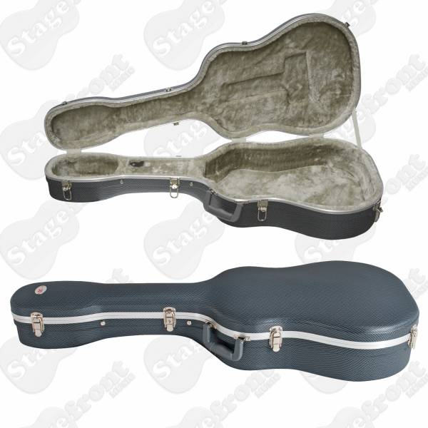 DELUXE ACOUSTIC 6+12 STRING GUITAR HEAVY DUTY ABS HARD CASE THICK FOAM INTERIOR XC405