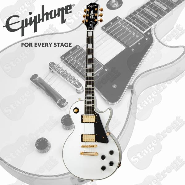 EPIPHONE LES PAUL CUSTOM SOLID BODY ALPINE WHITE GUITAR
