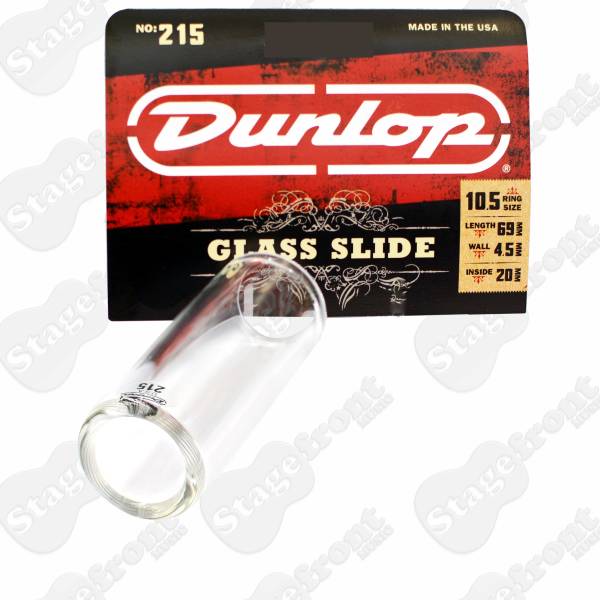 JIM DUNLOP J215 PYREX GLASS GUITAR SLIDE. HEAVY WALL. MEDIUM SIZE