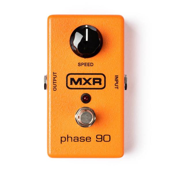 A rectangular orange guitar effects pedal with a single black speed control knob, a silver footswitch, a red LED light, and the MXR logo printed in black.