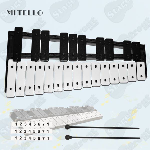 MITELLO CHROMATIC GLOCKENSPIEL WITH BEATERS 25 NOTE A5-A7