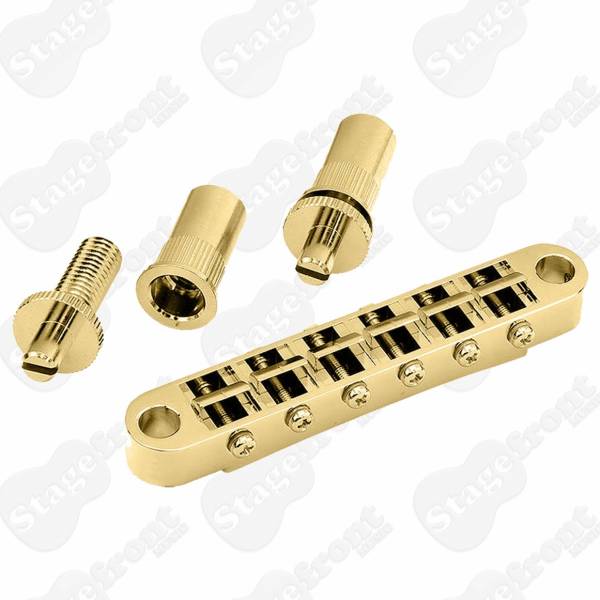 GOTOH GOLD BRIDGE ASSEMBLY LP STYLE STUD HEIGHT ADJUSTABLE PILLARS - LONG TRAVEL