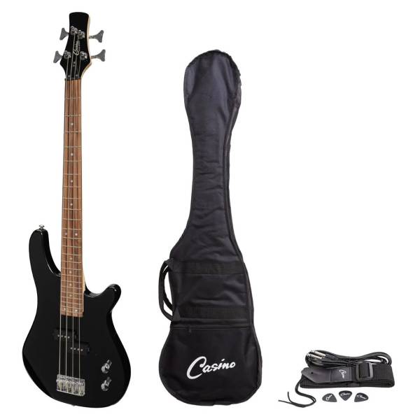 CASINO 24 SERIES SHORT SCALE ¾ ELECTRIC BASS GUITAR SET CTB-24S-BLK