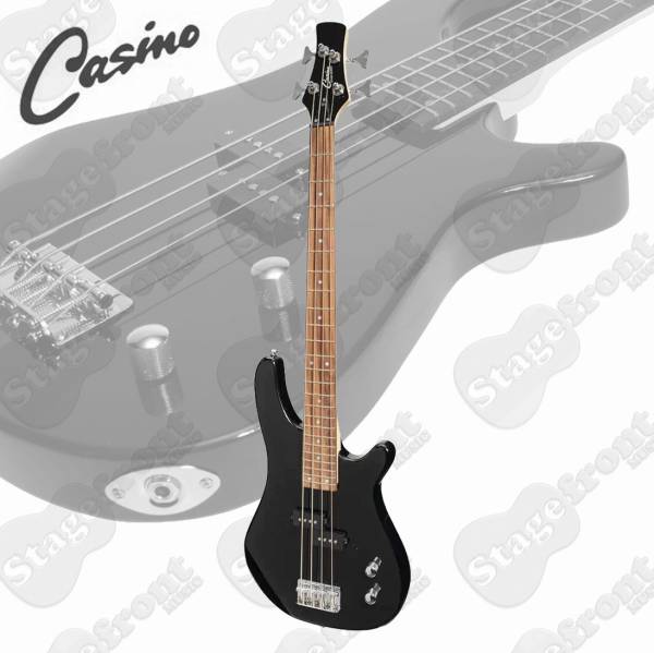 CASINO 24 SERIES SHORT SCALE ¾ ELECTRIC BASS GUITAR SET CTB-24S-BLK