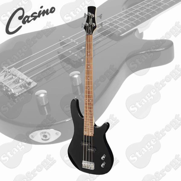 CASINO 24 SERIES SHORT SCALE ¾ ELECTRIC BASS GUITAR SET CTB-24S-BLK