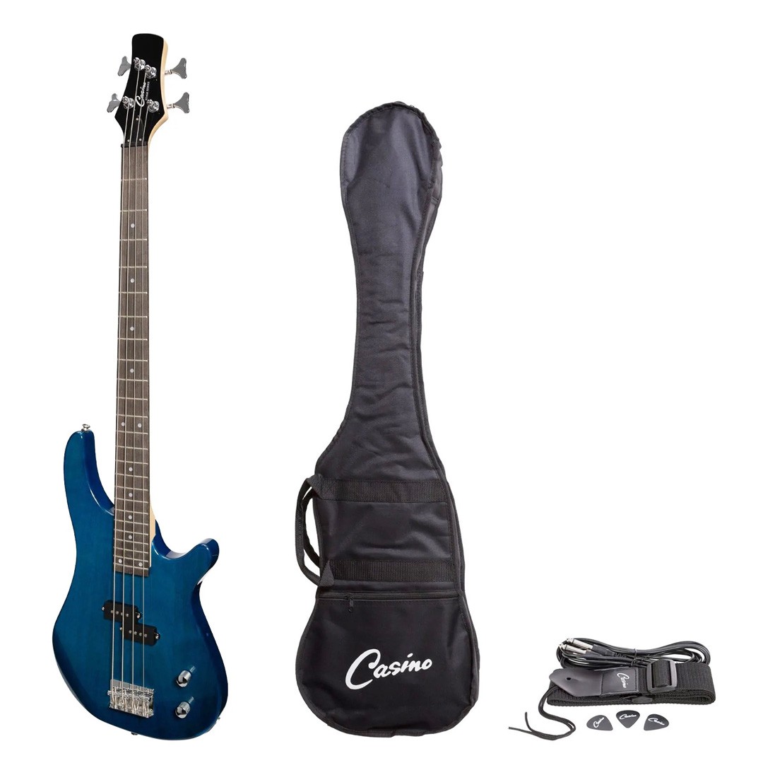 CASINO 24 SERIES SHORT SCALE ¾ ELECTRIC BASS GUITAR SET CTB-24S-TBL