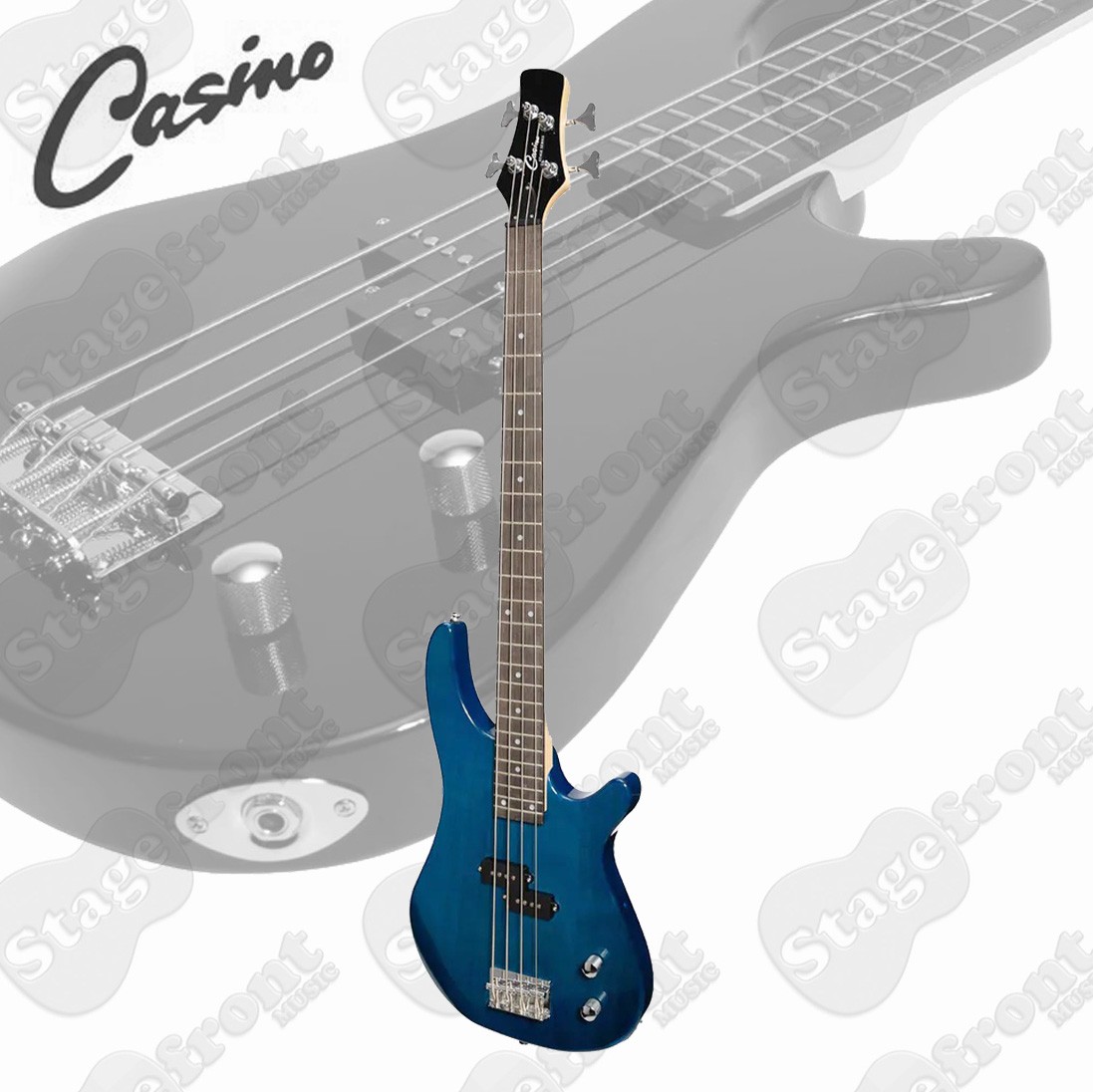 CASINO 24 SERIES SHORT SCALE ¾ ELECTRIC BASS GUITAR SET CTB-24S-TBL