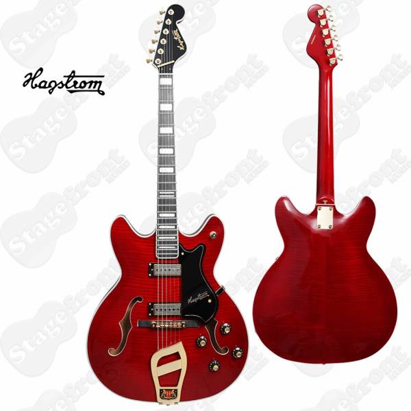 HAGSTROM 67’ VIKING II SEMI-HOLLOW GUITAR IN TRANSPARENT WILD CHERRY w/case