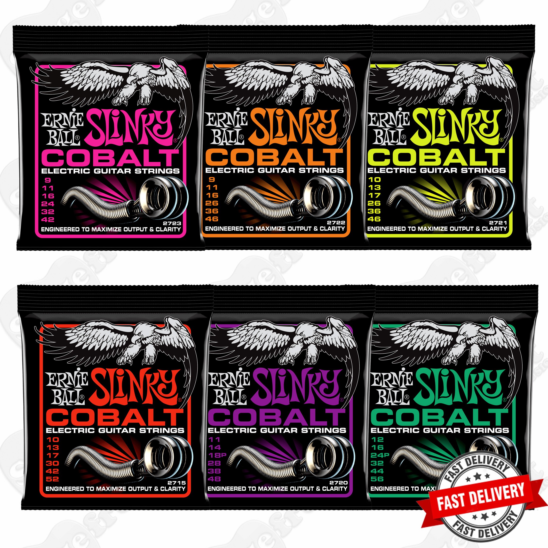 ERNIE BALL SLINKY COBALT ELECTRIC GUITAR STRINGS – SELECT GAUGE
