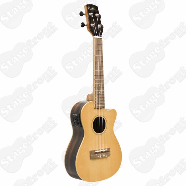 MARTINEZ SOUTHERN BELLE SOLID TOP ELECTRIC ACOUSTIC CONCERT UKULELE WITH CASE