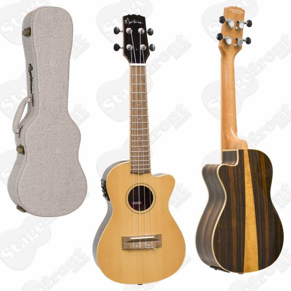 MARTINEZ SOUTHERN BELLE SOLID TOP ELECTRIC ACOUSTIC CONCERT UKULELE WITH CASE