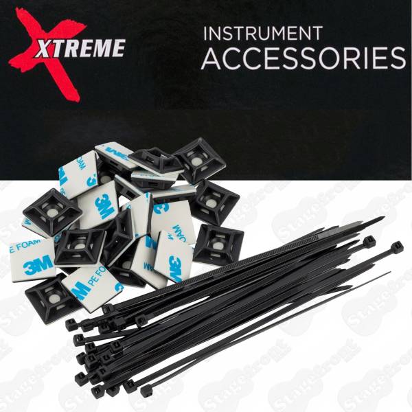 PEDAL BOARD CABLE CLIP MANAGEMENT SYSTEM FOR EFFECTS & POWER INCLUDES 25 CABLE TIES