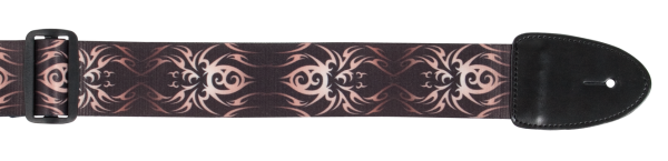 GUITAR STRAPS POLY COTTON MATERIAL GOTHIC SKULL TRIBAL FLAMES – VARIOUS DESIGNS