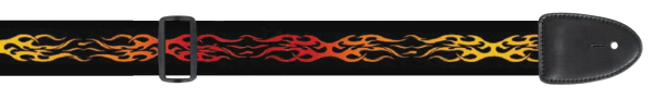 GUITAR STRAPS POLY COTTON MATERIAL GOTHIC SKULL TRIBAL FLAMES – VARIOUS DESIGNS