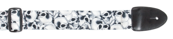 GUITAR STRAPS POLY COTTON MATERIAL GOTHIC SKULL TRIBAL FLAMES – VARIOUS DESIGNS