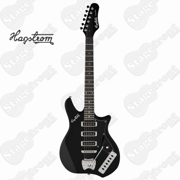 HAGSTROM CORBLK CONDOR RETROSCAPE ELECTRIC GUITAR BLACK GLOSS WITH CASE