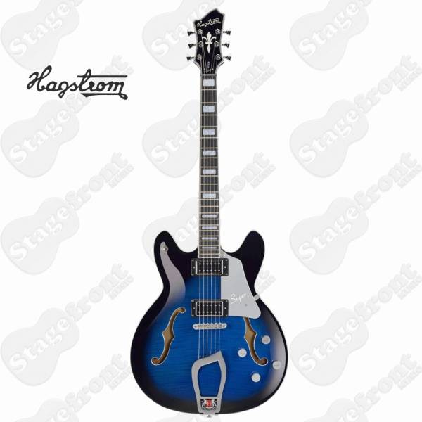 HAGSTROM SUVIKWCT HOLLOW BODY GUITAR IN RED GLOSS WITH CASE