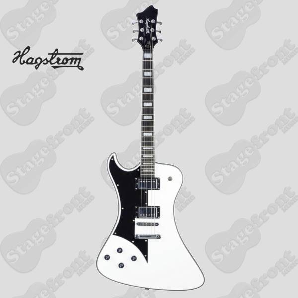 HAGSTROM FANTLWHT FANTOMEN SIGNATURE LEFT HAND GUITAR IN WHITE GLOSS W/CASE