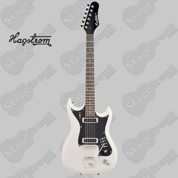 HAGSTROM HIIWHT H-II RETROSCAPE ELECTRIC GUITAR IN WHITE WITH CASE