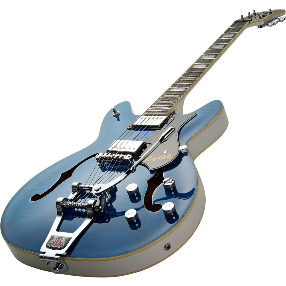 HAGSTROM TREVIDLXCLS TREMAR VIKING DELUXE CLOUDY SEAS SEMI HOLLOW BODY GUITAR W/CASE - Image 2