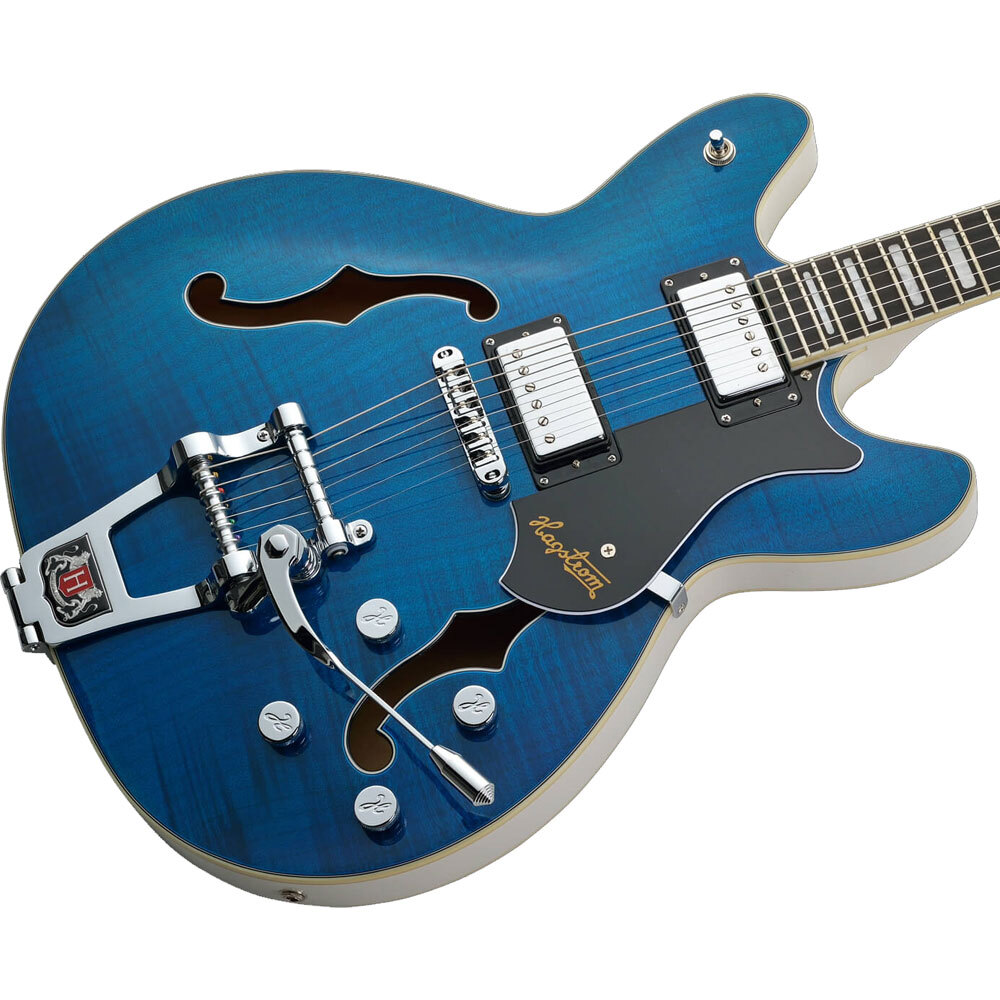 HAGSTROM TREVIDLXCLS TREMAR VIKING DELUXE CLOUDY SEAS SEMI HOLLOW BODY GUITAR W/CASE - Image 5