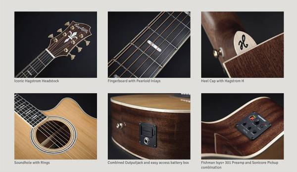 HAGSTROM ORSA SERIES GRAND AUDITORIUM ACOUSTIC ELECTRIC GUITAR ORGRA2CE