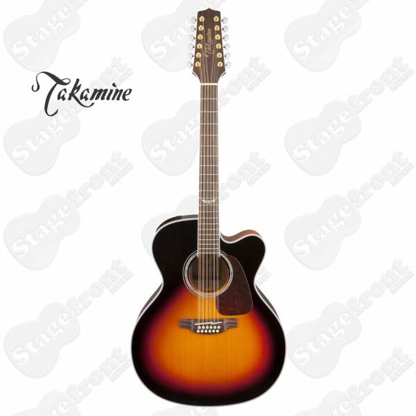 TAKAMINE G70 SERIES 12 STRING JUMBO AC/EL GUITAR WITH CUTAWAY IN BROWN SUNBURST GJ72CE12BSB