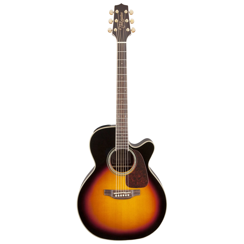 Front view of a Takamine GN71CEBSB G70 Series NEX acoustic-electric guitar featuring a brown sunburst finish, solid top, and a lower cutaway