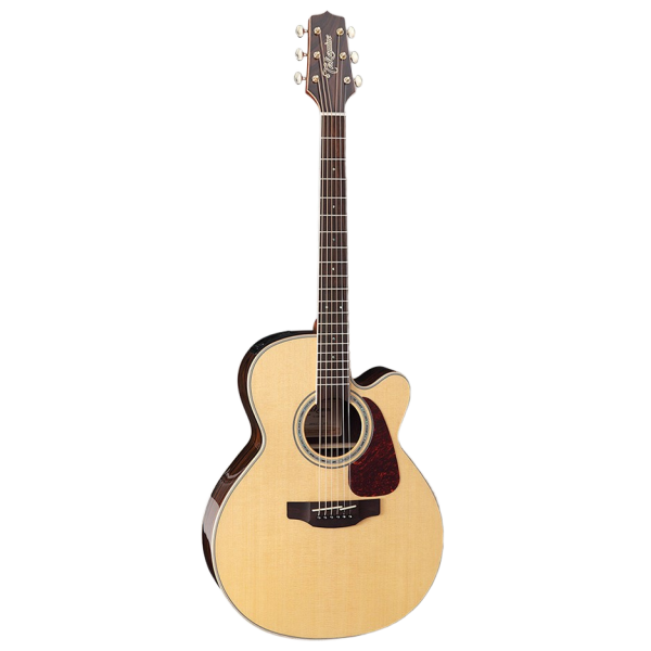 Full front view of a Takamine GN90CEZCNAT NEX acoustic-electric guitar featuring a natural gloss finish, premium woods, and a cutaway.