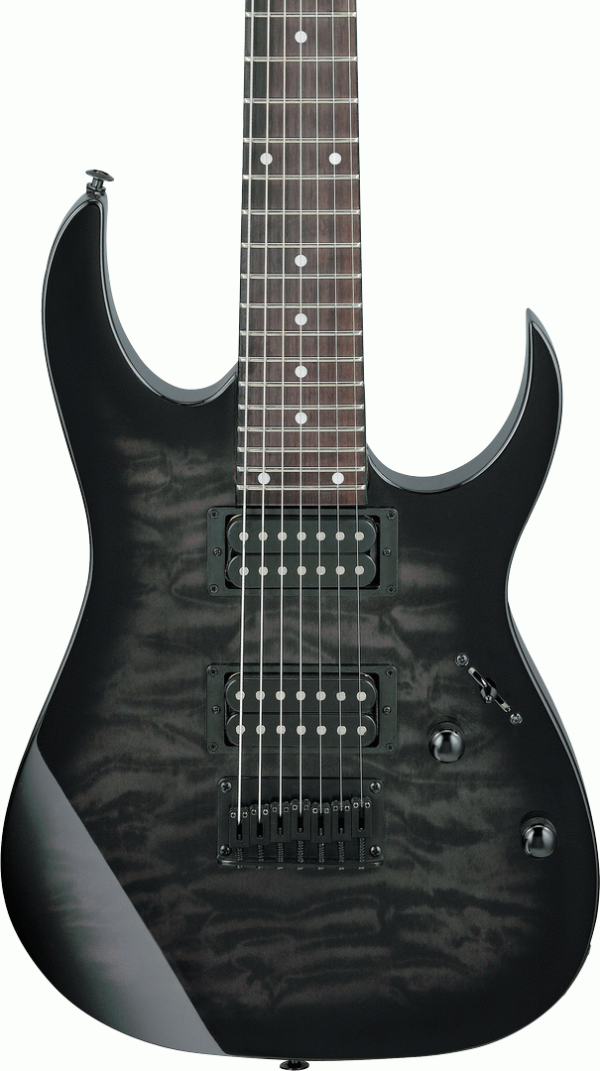 IBANEZ 7 STRING ELECTRIC GUITAR TRANSPARENT BLACK SUNBURST RG7221QATKS
