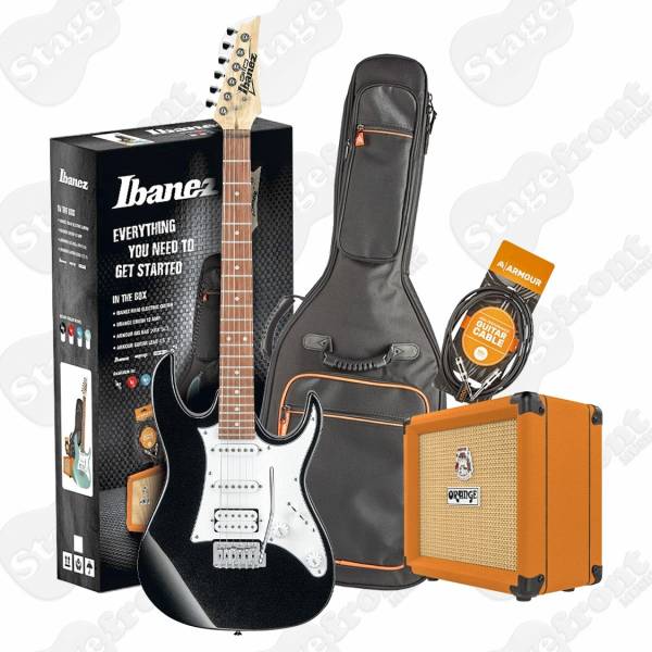 IBANEZ RG SERIES GUITAR PACK WITH ORANGE CRUSH AMP AND ACCESSORIES RX40BKN