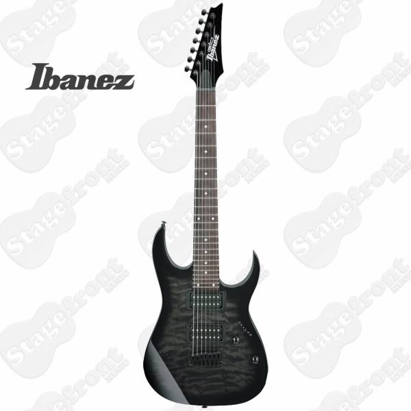 IBANEZ 7 STRING ELECTRIC GUITAR TRANSPARENT BLACK SUNBURST RG7221QATKS