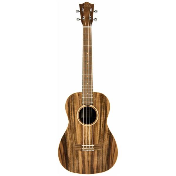 A Lanikai LACSTB Baritone Ukulele with a dark, natural acacia wood finish.