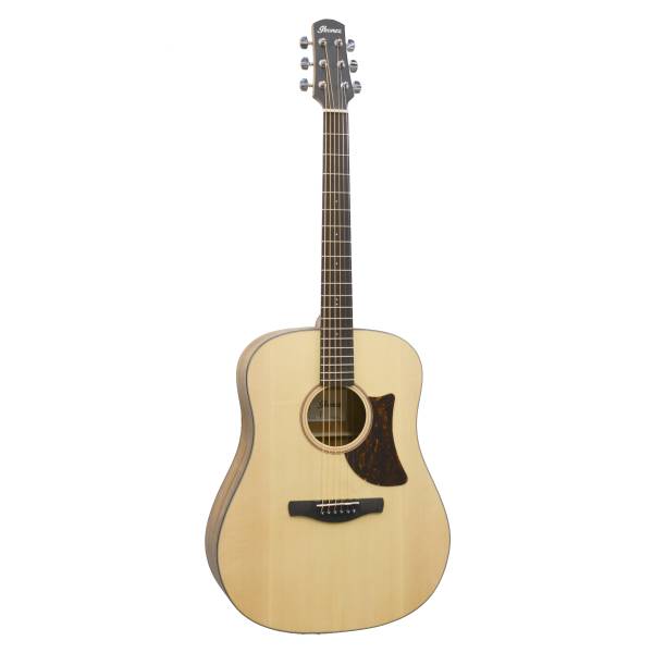 Ibanez AAD100 OPN acoustic guitar featuring a grand dreadnought body profile and a solid Sitka spruce top.