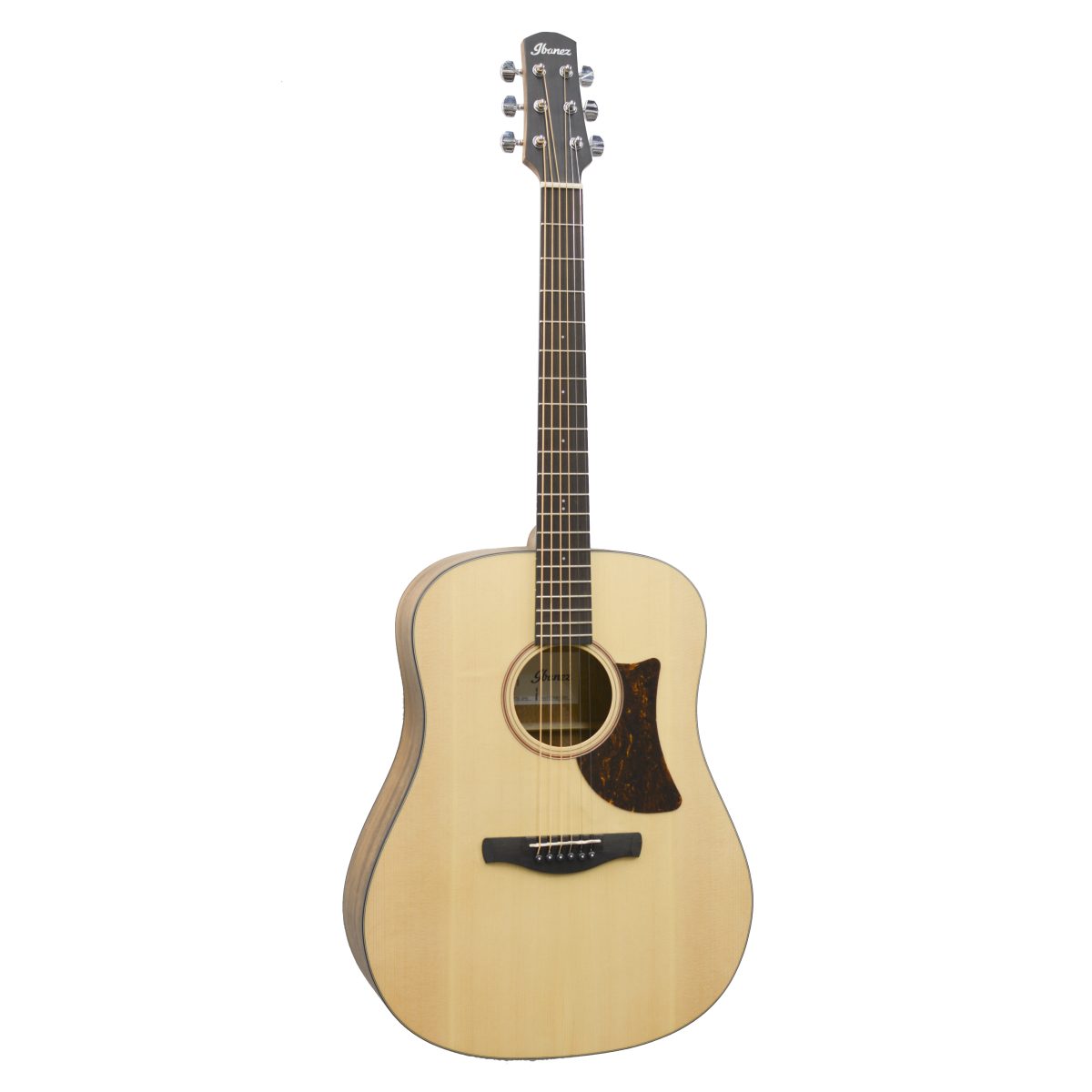 Ibanez AAD100 OPN acoustic guitar featuring a grand dreadnought body profile and a solid Sitka spruce top.