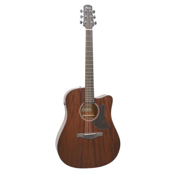 Ibanez AAD190CE OPN advanced acoustic-electric guitar displaying a solid Okoume top, grand dreadnought shape, and lower cutaway.