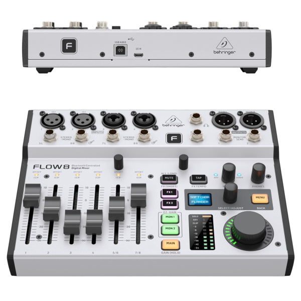 BEHRINGER FLOW 8 INPUT DIGITAL MIXER W/ BLUETOOTH AND USB CONTROL