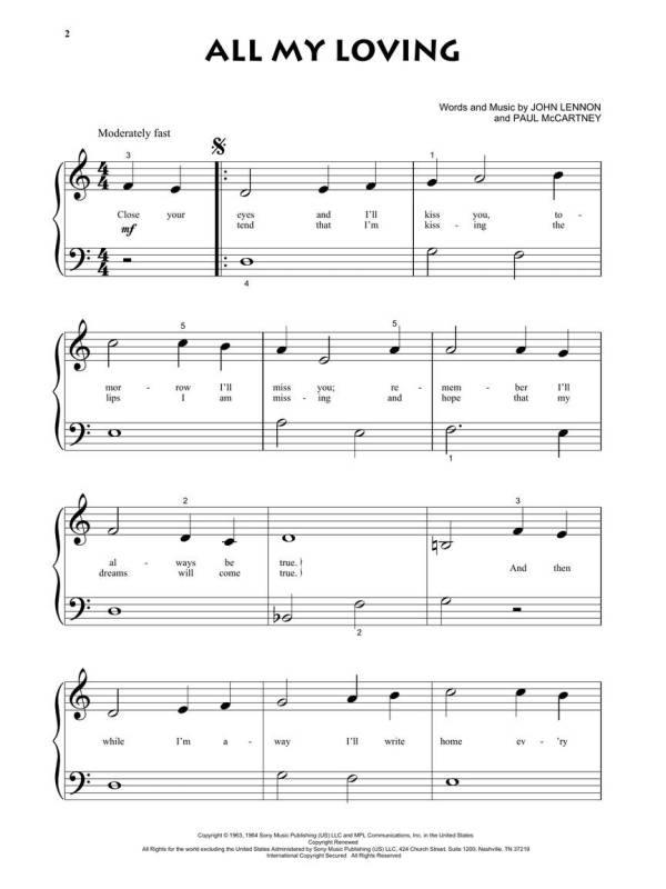 THE BEATLES BEGINNING PIANO SOLO 16 CLASSICS FOR BEGINNERS