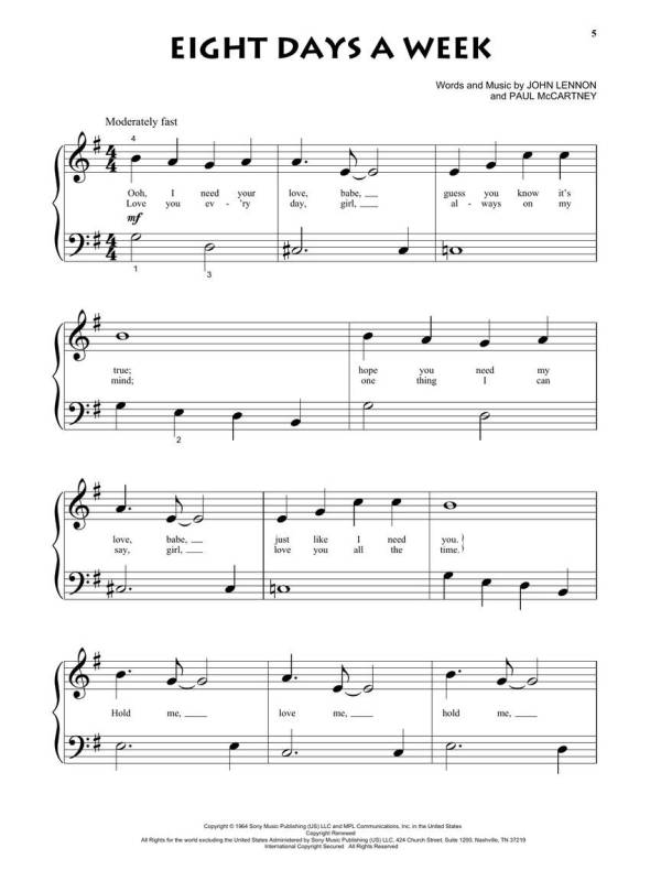 THE BEATLES BEGINNING PIANO SOLO 16 CLASSICS FOR BEGINNERS