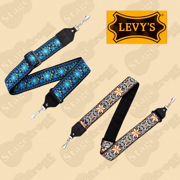 LEVY'S BANJO STRAP JACQUARD WEAVE 2 inch WIDE CHOOSE FROM 2 STYLES