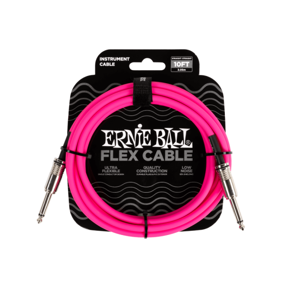 ERNIE BALL 10FT FLEX INSTRUMENT CABLES S/S - VARIOUS COLOURS
