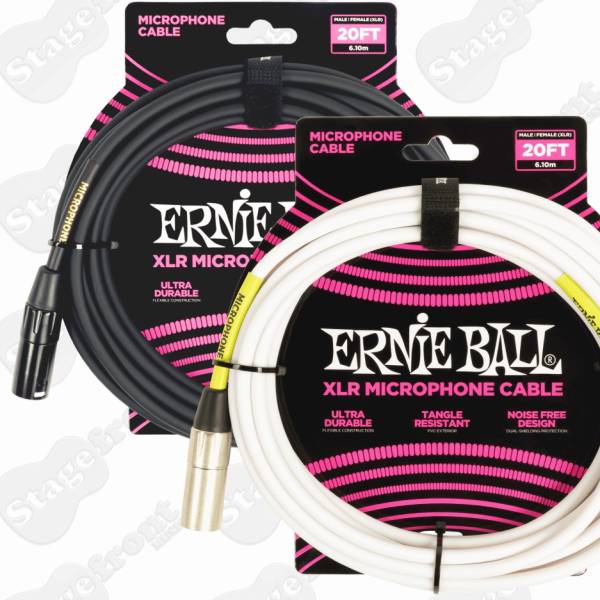 ERNIE BALL CLASSIC 20FT XLR MICROPHONE CABLE M/F - SELECT YOUR COLOUR