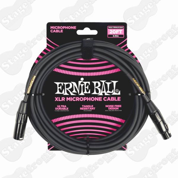 ERNIE BALL CLASSIC 20FT XLR MICROPHONE CABLE M/F - SELECT YOUR COLOUR