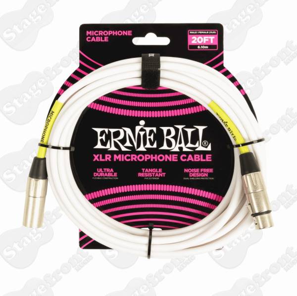 ERNIE BALL CLASSIC 20FT XLR MICROPHONE CABLE M/F - SELECT YOUR COLOUR