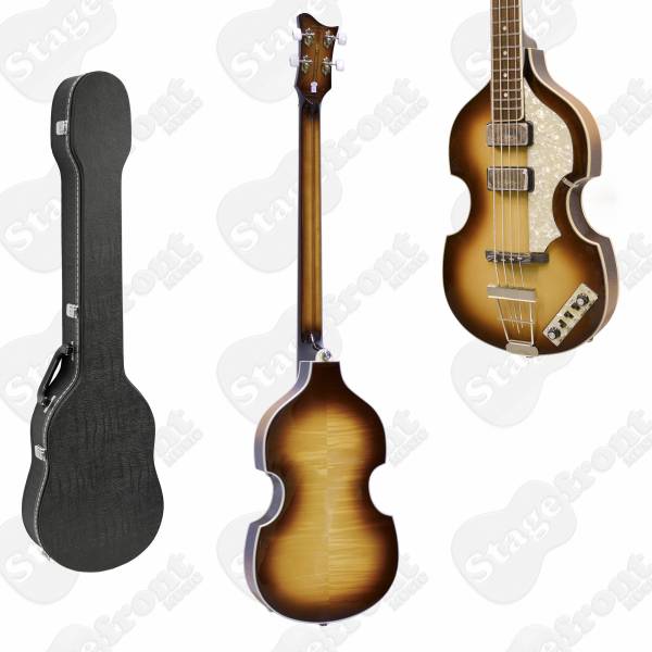 HOFNER CAVERN CONTEMPORARY SERIES VIOLIN BASS ANTIQUE BROWN with CASE
