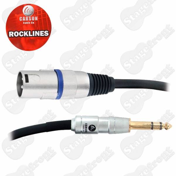 CARSON MIC AUDIO CABLE XLR (M) to 6.3mm TRS STEREO JACK PLUG (M) – SELECT LENGTH