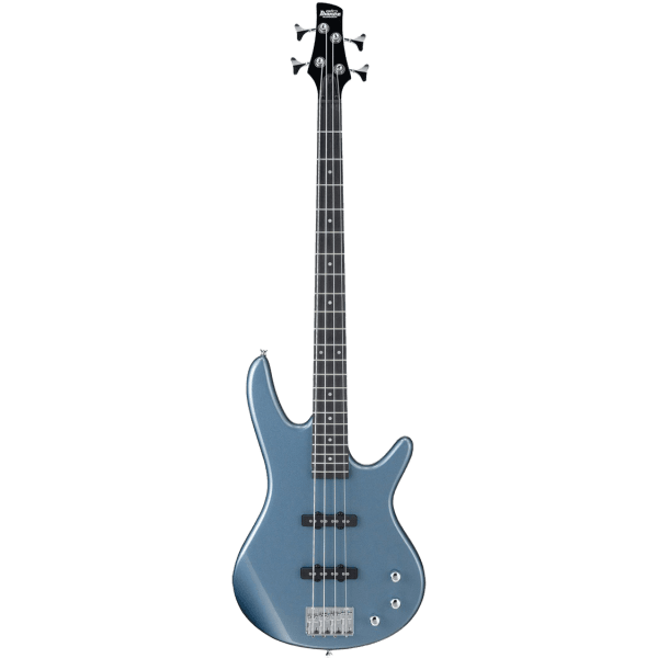 Ibanez SR180BEM bass guitar finished in Baltic Blue Metallic with a lightweight poplar body and dual pickup configuration.