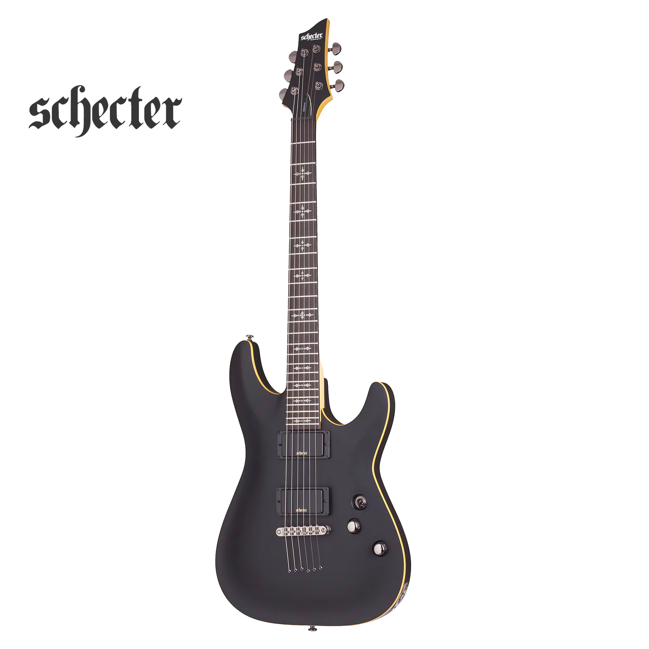 SCHECTER DEMON 6 ELECTRIC GUITAR ACTIVE PICKUPS AGED BLACK SATIN - SCH3660