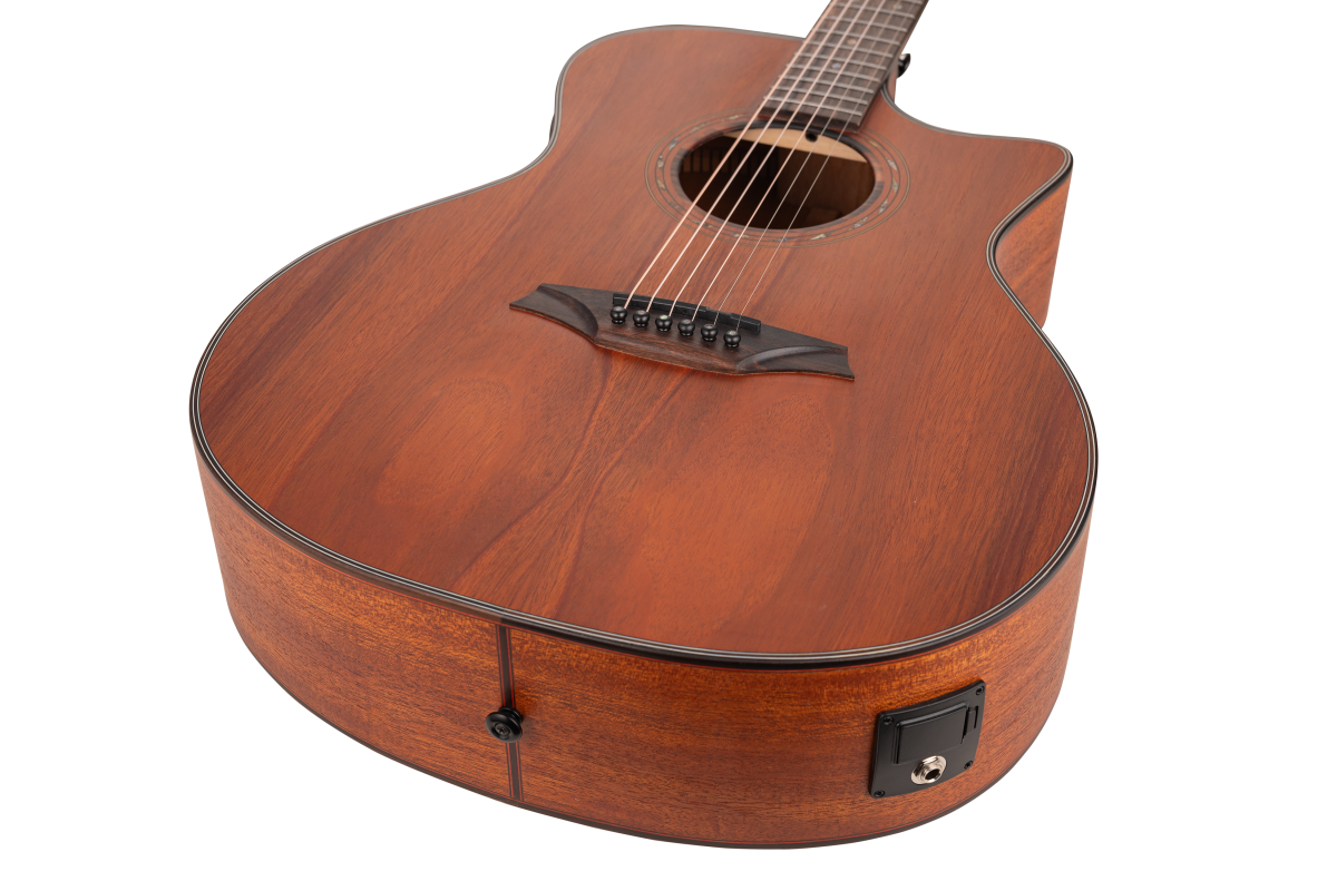 BROMO BAT2MCE SOLID MAHOGANY TOP GRAND AUDITORIUM ACOUSTIC ELECTRIC GUITAR - Image 3